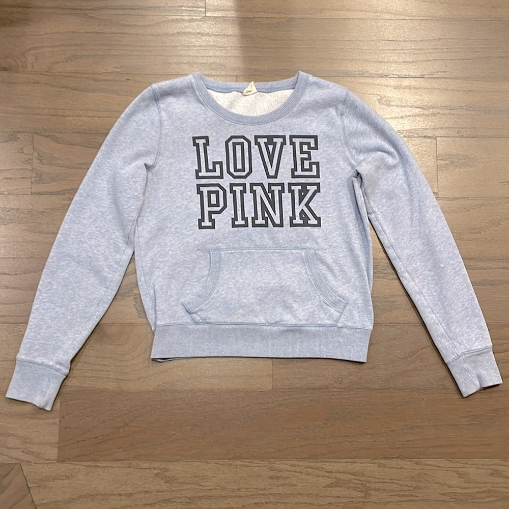 PINK Light Blue Crewneck Sweatshirt - Size M